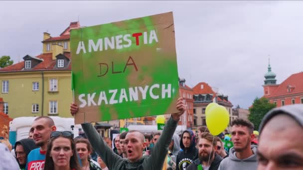 2022 Warschau Polen Amnestie Voor Mensen Die Veroordeeld Zijn Voor — Stockvideo
