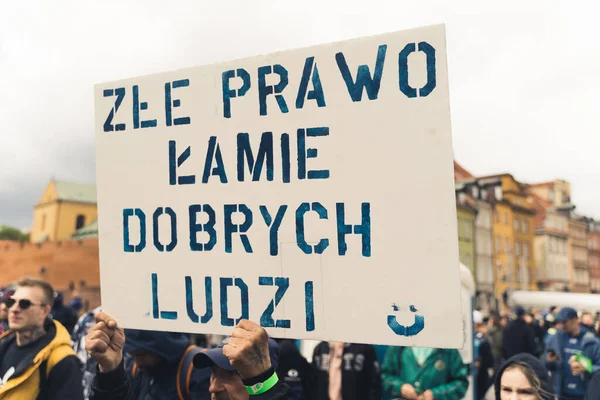 2022 Varsovie Pologne Loi Est Mauvaise Les Gens Sont Bons — Photo