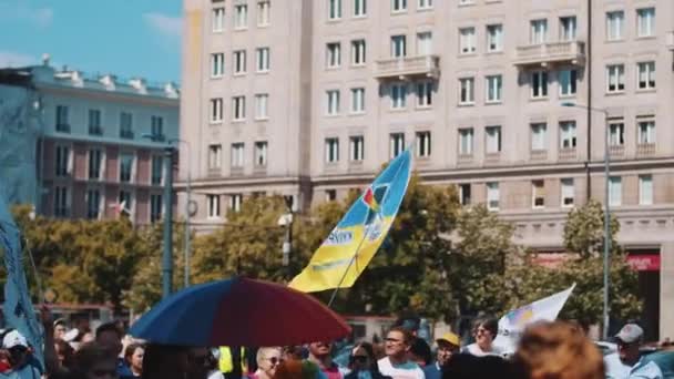 Varšava Polsko 2022 Gay Hrdost Průvod Kyivpride Kombinaci Varšavskou Pýchou — Stock video