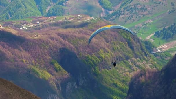 Paragliding Mountains Georgia High Quality Footage — Stock video