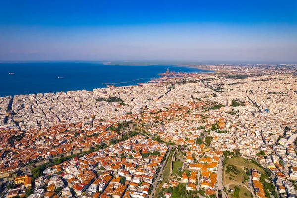 Thessaloniki. Aerial view of Greek port city on the Thermaic Gulf of the Aegean Sea. Greek architecture concept. High quality photo