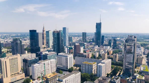 2022 Warsaw Poland Summertime Warsaw Skyline Perspective Neomodern Skylines Highest — Zdjęcie stockowe