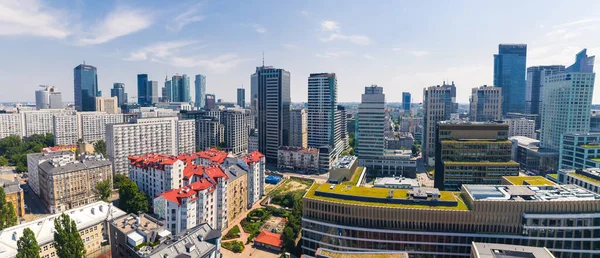 2022 Warsaw Poland Vide Panoramic Aerial Shot Eclectic City Centre — стокове фото