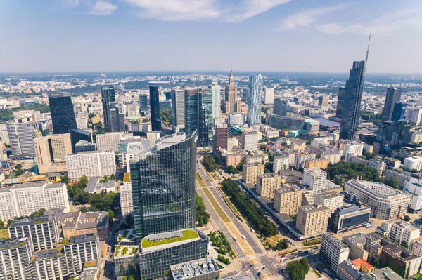 2022 Warsaw Poland Cityscape Concept Developed Capital City Eclectic Architecture — стокове фото