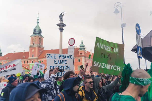 2022 Warsaw Poland Pro Cannabis Manifestation Old Town Warsaw Numerous — Photo