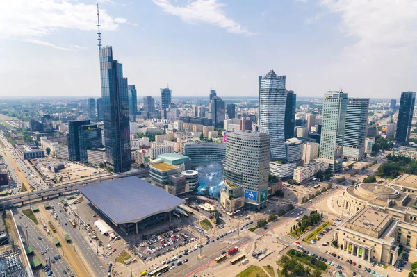 2022 Warschau Polen Uitzicht Vanuit Lucht Het Centrum Van Warschau — Stockfoto