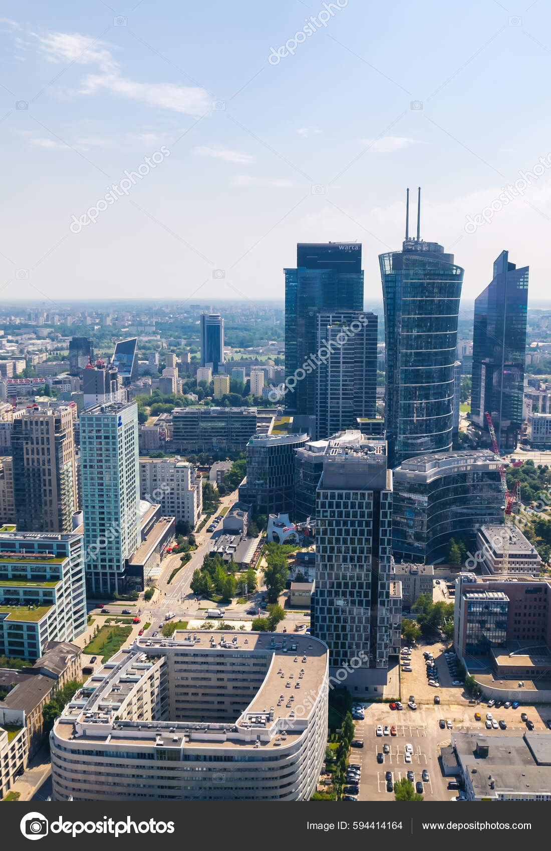 2022 Warsaw Poland Vertical Outdoor Aerial Shot Showing Various Skyscrapers  – Stock Editorial Photo © PoppyPix #594414164