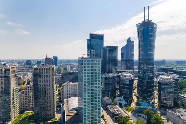 2022 Warsaw Poland Downtown District Full Neomodern Skyscraper Warsaw Spire — стокове фото