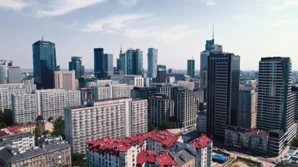 2022 Warsaw Poland Different Architecture Downtown Warsaw Blocks Era Polish — Wideo stockowe