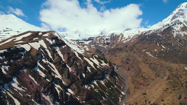 Scenic Drone Shot Mountains Kazbegi Georgia High Quality Photo — Stok Foto