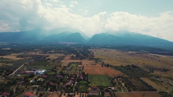 Beautiful Aerial View Olympus Leptokaria Greece High Quality Footage — Video Stock