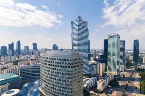2022 Варшава Польща Neomodern Skyscrapers Cosmopolitan Zlota Intercontinental Cityscape Generated — стокове фото