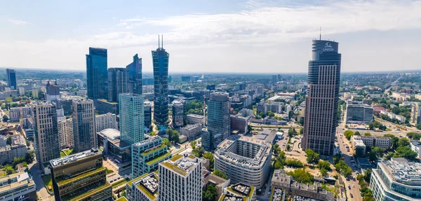 2022 Warsaw Poland Wide Panoramic Shot Fast Pace Development Warsaw — Stockfoto