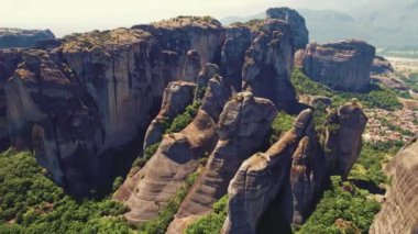 top-down view of the huge rocks and wood. High quality 4k footage