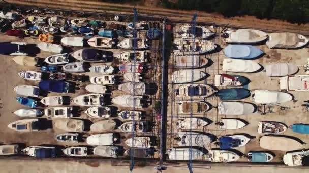 Top View Small Boats Together High Quality Footage — Vídeos de Stock