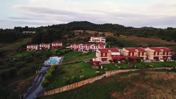 Greece Peninsula Kassandra Chalkidiki Aerial Drone Footage Resort Area Kassandra — Vídeo de Stock