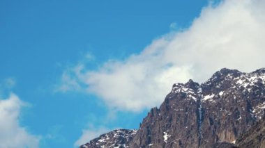 view of mountains in the sunny weather, Kazbegi, Georgia. High quality 4k footage