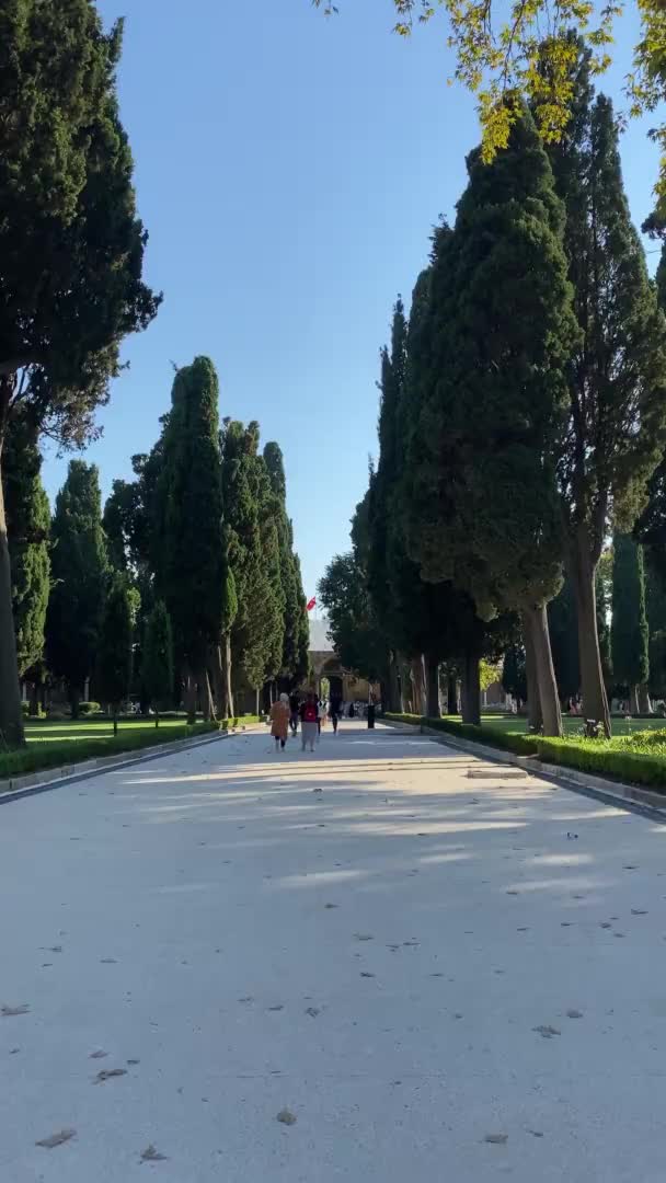 Όμορφο Κήπο Στο Παλάτι Τοπ Καπί Κωνσταντινούπολη Κάθετο Βίντεο Υψηλής — Αρχείο Βίντεο