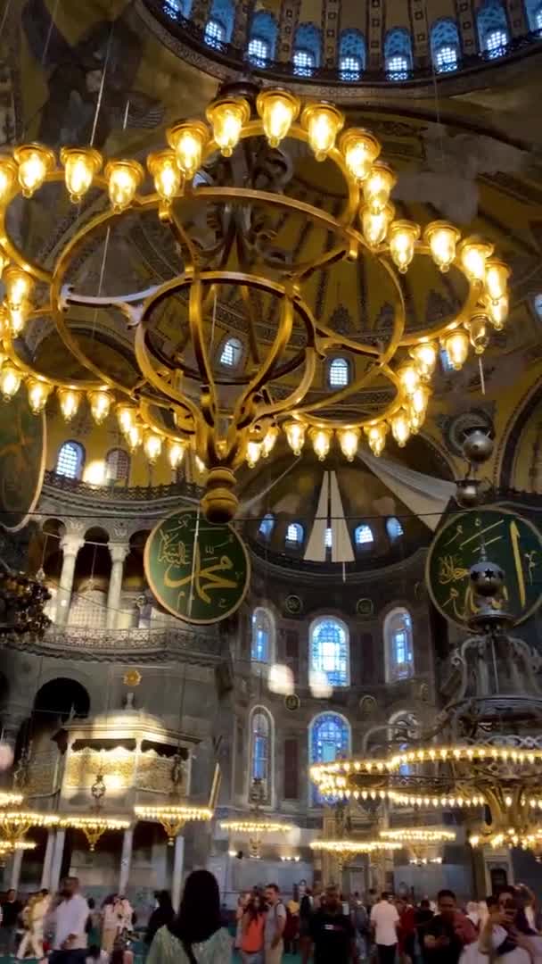 Interior Hgia Sofia Mosque Istanbul Turkey Vertical Video High Quality — Vídeos de Stock