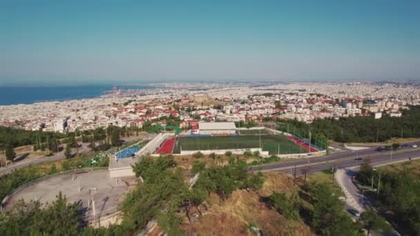 Paul Football Stadium City Thessaloniki Central Macedonia Greece Sunny Summer — Video Stock