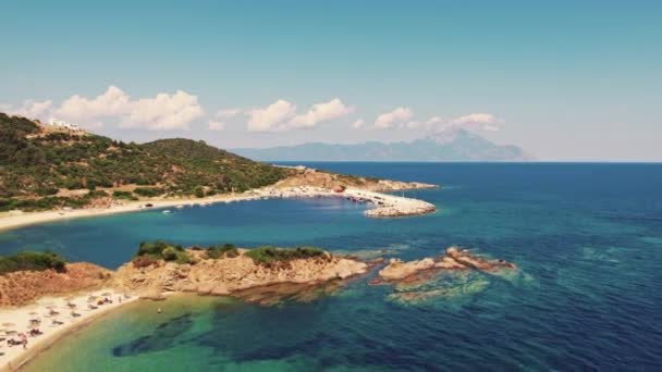 Fishing Port Sarti Coast Aegean Sea Peninsula Sithonia Chalkidiki Macedonia — Stockvideo