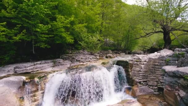 Scenery Small Kinchkha Waterfall Imereti Region Georgia Europe High Quality — Stockvideo