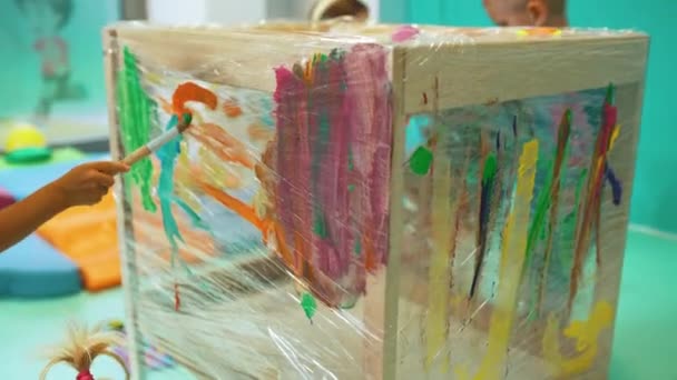 Abstract Painting Kid Nursery High Quality Footage — Stockvideo