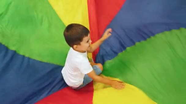 Happy Toddlers Having Active Sensory Play Texture Colors Nursery School — Stok video