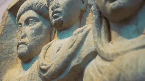 2022 Thessaloniki Greece Stunning Closeup Shot White Marble Stone Sculpture — Stock Video