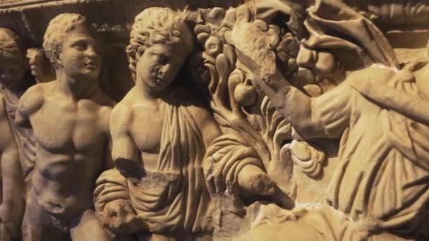 2022 Thessaloniki Greece Well Preserved Parts White Marble Greek Statues — Stok video