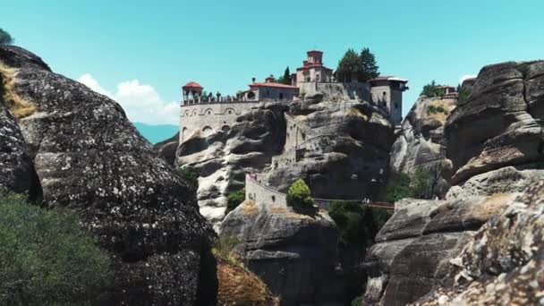 One Most Famous Greek Places Tourists Interested Religion Architecture Nature — Vídeo de Stock