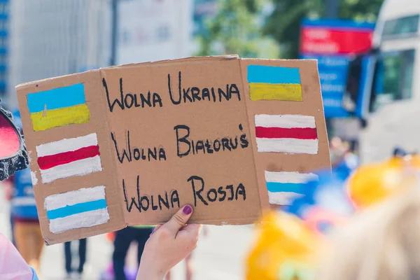 2022 Június Varsó Lengyelország Szabad Ukrajna Szabad Fehéroroszország Szabad Oroszország — Stock Fotó