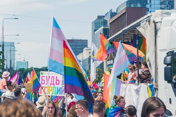 Juin 2022 Varsovie Pologne Fierté Kyivaine Fait Équipe Avec Polands — Photo