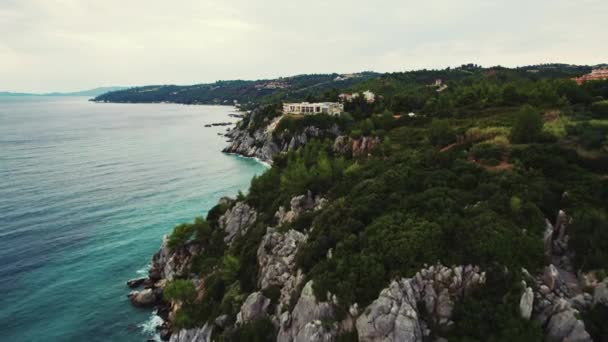 Διάσημοι Πεζόδρομοι Στην Ελλάδα Εκπληκτικό Φυσικό Τοπίο Και Παραλία Γαλαζοπράσινα — Αρχείο Βίντεο