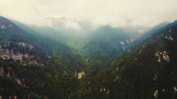 Koncepcja Trekkingu Turystyki Pieszej Góra Olimp Widziana Zdumiewającej Perspektywy Powietrza — Wideo stockowe