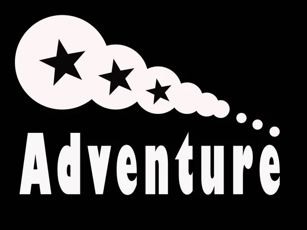 Adventure logo with interlocked circles and three black stars in a row