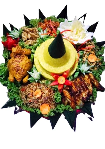 stock image various tumpeng with its uniqueness as traditional Indonesian food