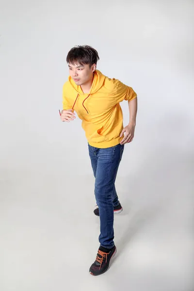 Young Good Looking Asian Chinese Malay Man Pose Face Body — Stock Photo, Image