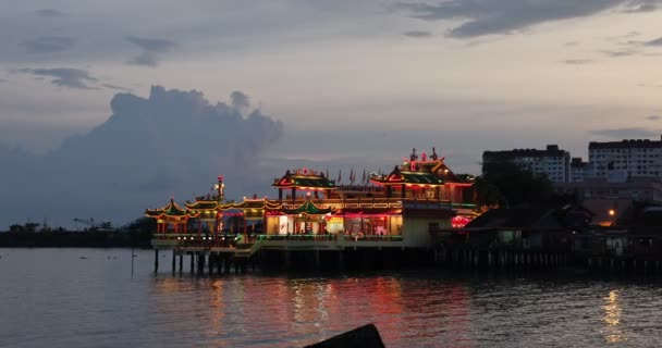 Georgetown Penang Malaysia Februar 2022 Die Bunten Lichter Von Hean — Stockvideo