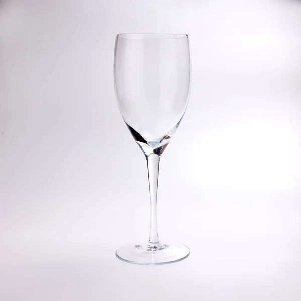 Empty Transparent Wine Glass White Background — Stock Photo, Image