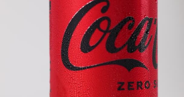Kuala Lumpur Malajsie April 2022 Cocacola Černé Logo Bez Cukru — Stock video
