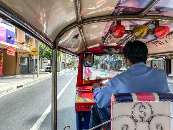 Bangkok Tailândia Maio 2022 Passeio Rápido Tuk Tuk Famoso Transporte — Fotografia de Stock