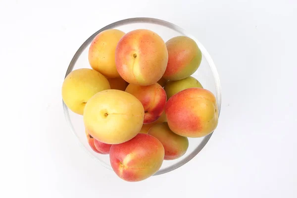 Fresh Ripe Juicy Yellow Orange Red Apricot Fruit Pile Whole — Stockfoto