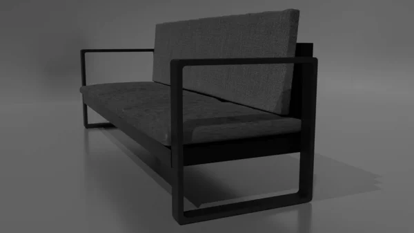 Metallsofa Steploft Stil Bild Render — Stockfoto