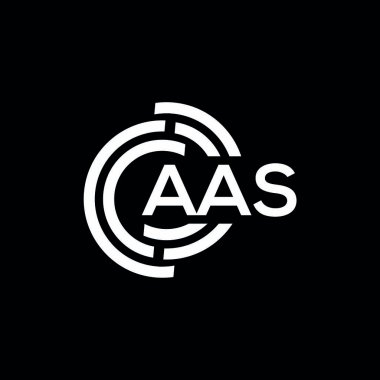 Siyah arka planda AAS harf logosu tasarımı. AAS yaratıcı harflerin baş harfleri logo kavramı. AAS harf tasarımı.