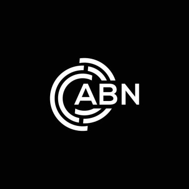 ABN harfi logo tasarımı siyah arka planda. ABN yaratıcı harflerin baş harfleri logo kavramı. ABN harf tasarımı.