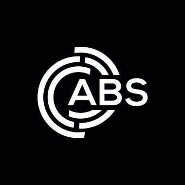 ABS harfi logo tasarımı siyah arka planda. ABS yaratıcı harflerin baş harfleri logo kavramı. ABS harf tasarımı.