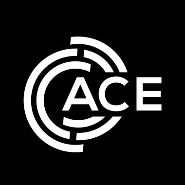 Siyah arka planda ACE harf logosu tasarımı. ACE yaratıcı harflerin baş harfleri logo kavramı. ACE harf tasarımı.
