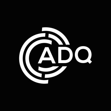 Siyah arka planda ADQ harfi logo tasarımı. ADQ yaratıcı harflerin baş harfleri logo kavramı. ADQ harf tasarımı.