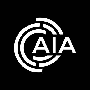 Siyah arka planda AIA harf logosu tasarımı. AIA yaratıcı harf logosu konsepti. AIA harf tasarımı.